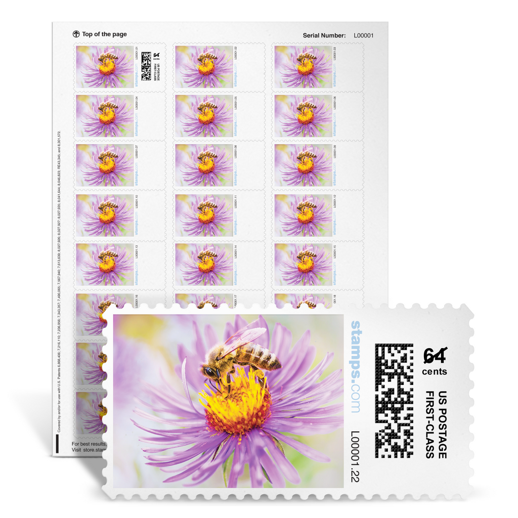 TEN 25c Honey Bee Stamps .. Vintage Unused US Postage Stamp .. Pollinators  | Wild Honey | Beeswax | Sweet Treat | Natures Candy | Pack of 10