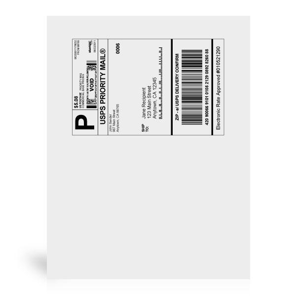 8 1/2" x 11" Shipping Labels Supplies Store