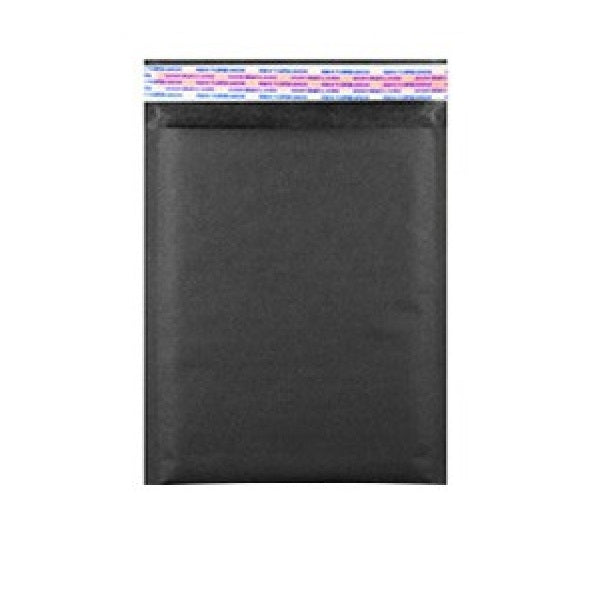 Size (00) 5"x9" Black Paper Bubble Mailer with PeelNSeal Stamps