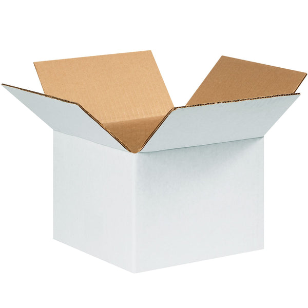 Corrugated Boxes, 8" x 8" x 6"- White