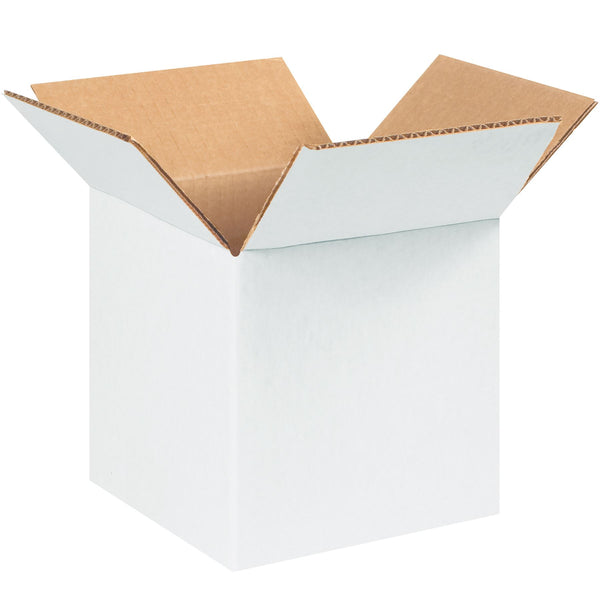 Corrugated Boxes, 6" x 6" x 6"- White