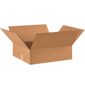 Flat Corrugated Boxes, 14" x 12" x 3"