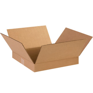 Flat Corrugated Boxes, 14" x 14" x 2"