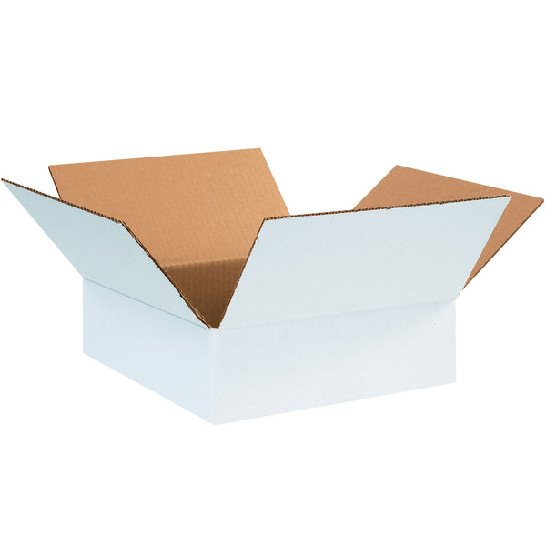 Corrugated Boxes, 12" x 12" x 4"- White