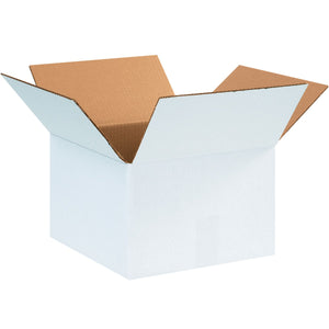 Corrugated Boxes, 12" x 12" x 8"- White