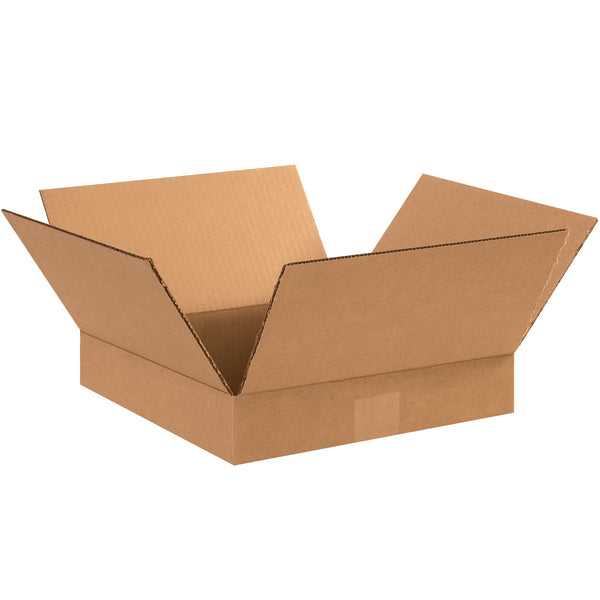 Flat Corrugated Boxes, 12" x 12" x 2"