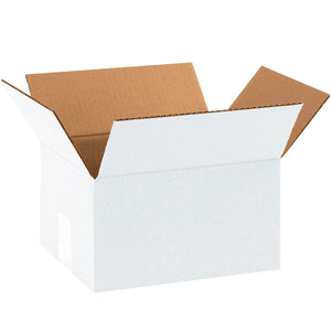 Corrugated Boxes, 10" x 8" x 6"- White