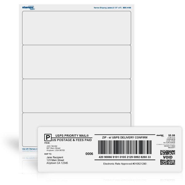 2 1/2" x 8" Shipping Labels Supplies Store