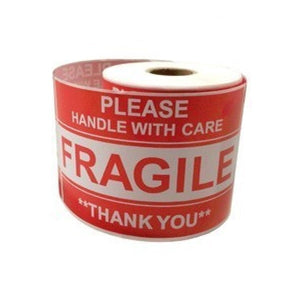 3"x5" Glossy Fragile Handle with Care Adhesive Label