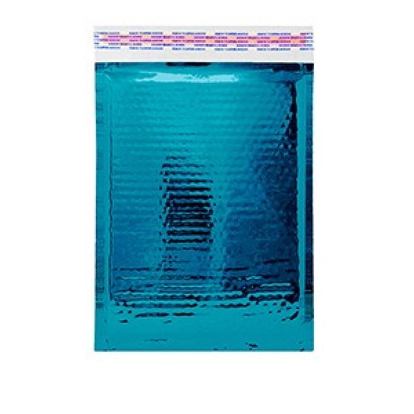 Size (#000) 4.25"x7" Metallic Glamour Teal Bubble Mailer with Peel-N-Seal