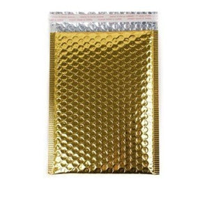 Size (#00) 5"x9" Metallic Gold Bubble Mailer with Peel-N-Seal