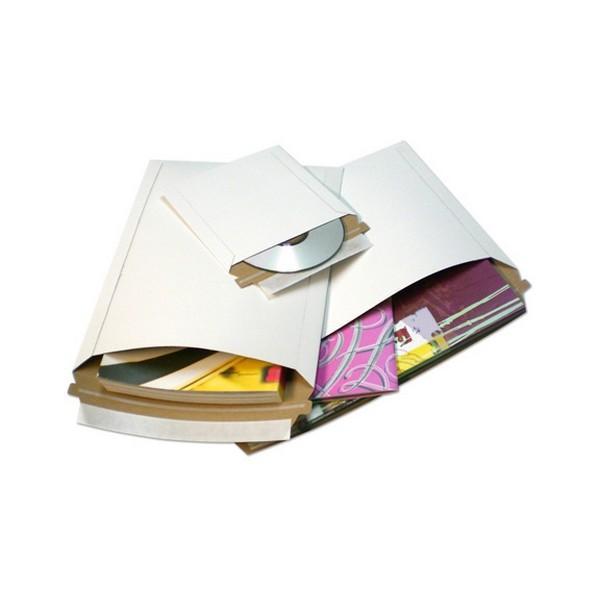 Size 6"x6" White Rigid Mailer with Peel-N-Seal (CD Size)